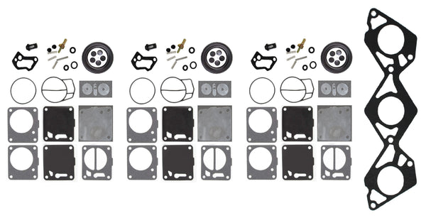 Yamaha Mikuni Triple Carb Rebuild Kit with Base Gasket 65U-13556-00-00 SUV Sv 1200 Gp Xl 1200 NPV Jetboat Exciter Twin Single 135 270